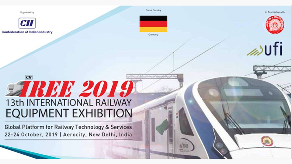 กระทรวงการรถไฟอินเดีย จัดงาน “The 13th International Railway Equipment Exhibition (IREE)” ณ กรุงนิวเดลี วันที่ 22 – 24 ตุลาคม 2562 งานมหกรรมด้านการขนส่งทางรางที่ใหญ่ที่สุดในเอเชีย 