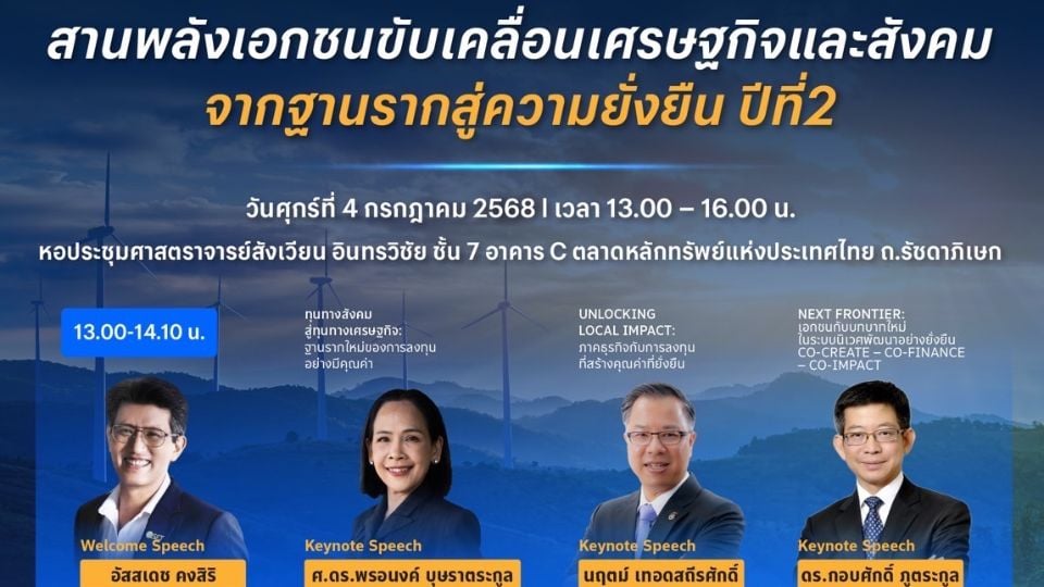 BOI ชวนร่วม “สานพลังเอกชน ขับเคลื่อนเศรษฐกิจและสังคมจากฐานรากสู่ความยั่งยืน ปีที่ 2”