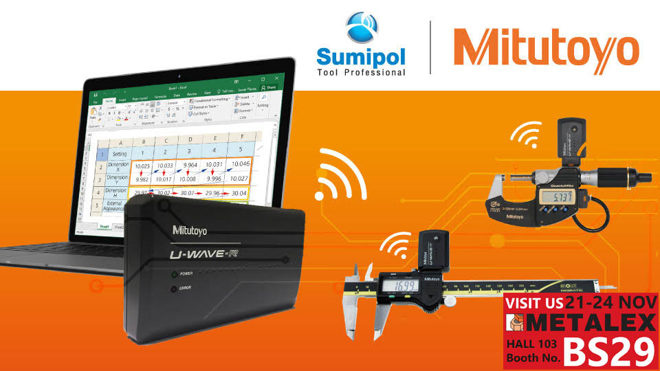 Mitutoyo U-Wave® บันทึกข้อมูลแบบไร้สาย