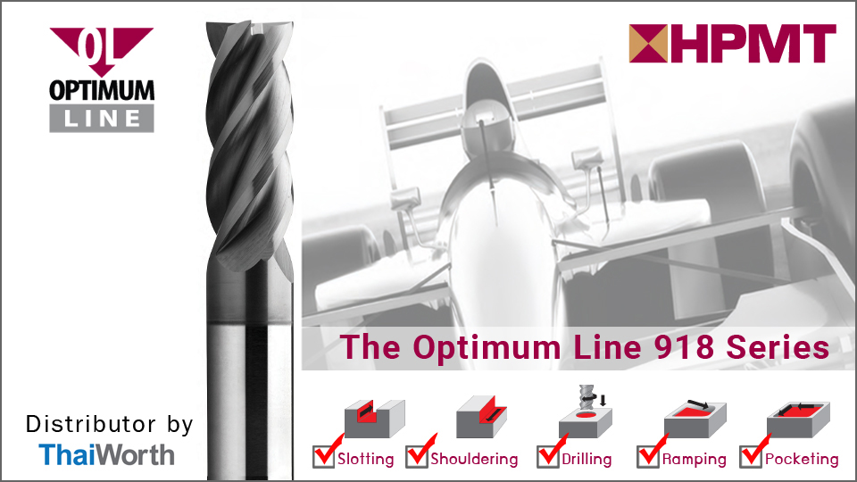 OPTIMUM Line 918 Endmill ดอกกัด เซาะร่อง กัดบ่าฉาก เจาะ เจาะลาด พ็อกเกตติ้ง