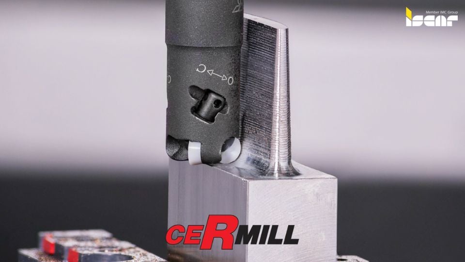 ISCAR CERMILL Ceramic End Mill for HTSA and Cast Iron | High-Speed Rough Milling
