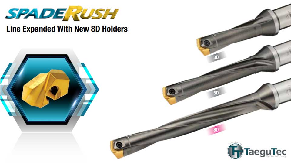 TaeguTec Thailand เปิดตัว SpadeRush ดอกสว่านเปลี่ยนหัวได้ รุ่น 8D เจาะรูขนาดใหญ่ ⦰ 20-41 mm. อย่างไร้กังวล