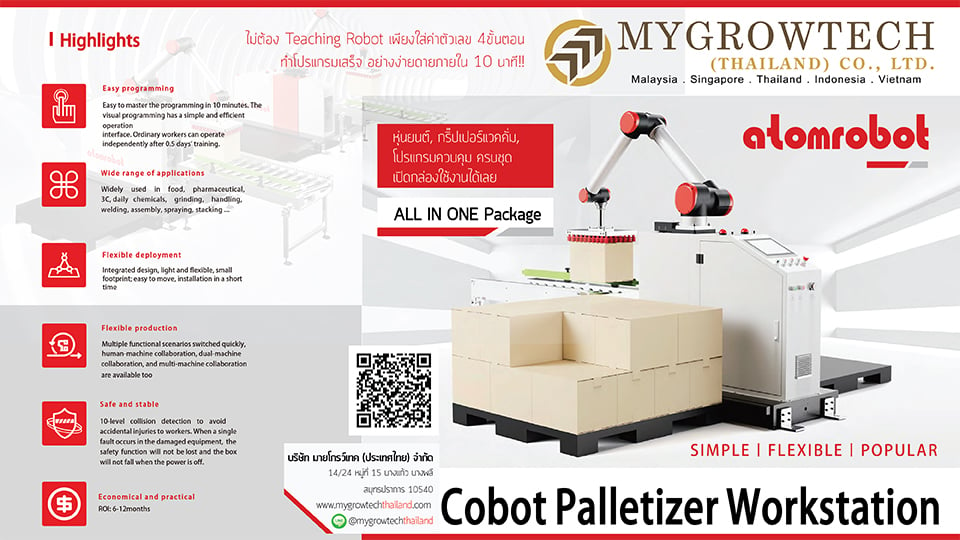 Atom Cobot Palletizing ปฏิวัติวงการจัดเรียงสินค้าบนพาเลทด้วยหุ่นยนต์อัจฉริยะ