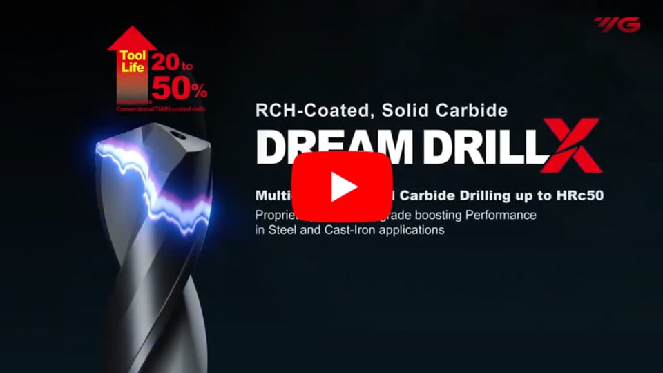 ดอกสว่าน Dream Drill X จาก YG-1 เคลือบ RCH Coating เพิ่ม Tool Life