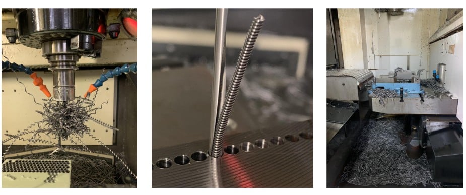 chip formation comparison between conventional drill and Crea