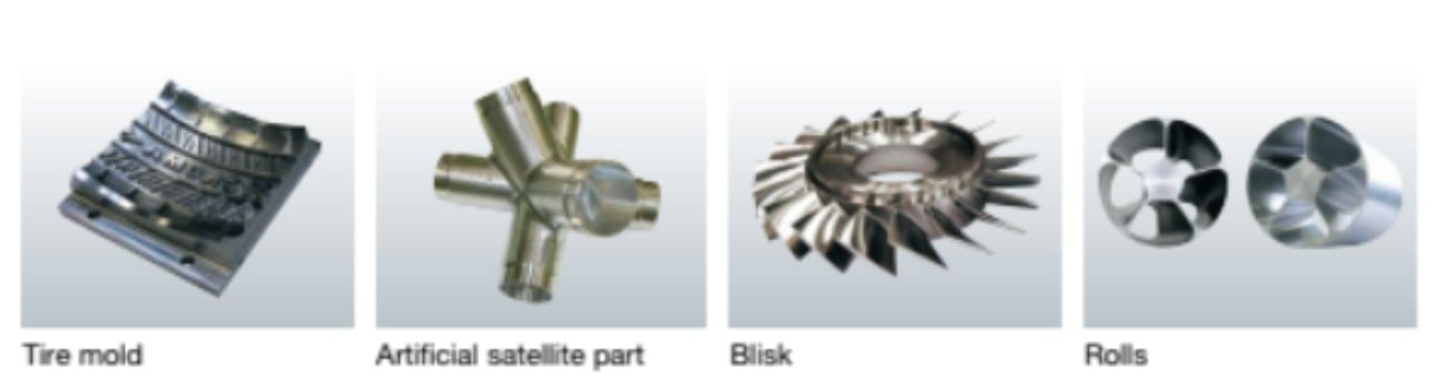 ตัวอย่างชิ้นงานจากเครื่อง CNC 5 แกน OKUMA MU-500V III สำหรับงาน aerospace mold และ precision parts
